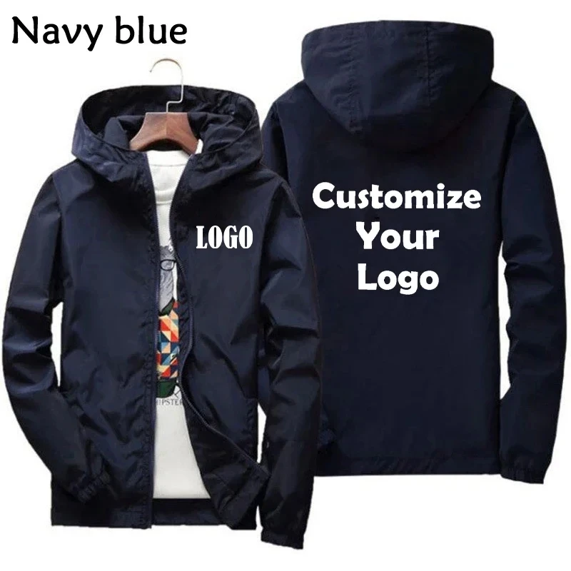 

Custom Brand Logo Men's Autumn Jacket Waterproof Warm Windbreaker Casual Big Size 7XL Green Black Red Outdoor Clothing
