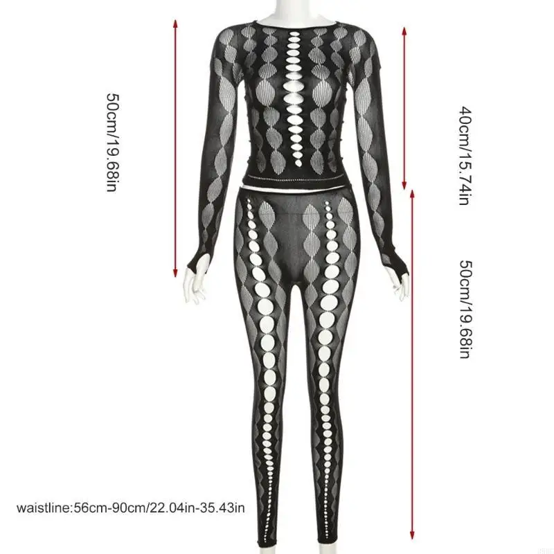 39BC Fashion Long Sleeve Tops and Pants Outfit for Women Breathable Nylon Clothing Suitable for Various Occasion