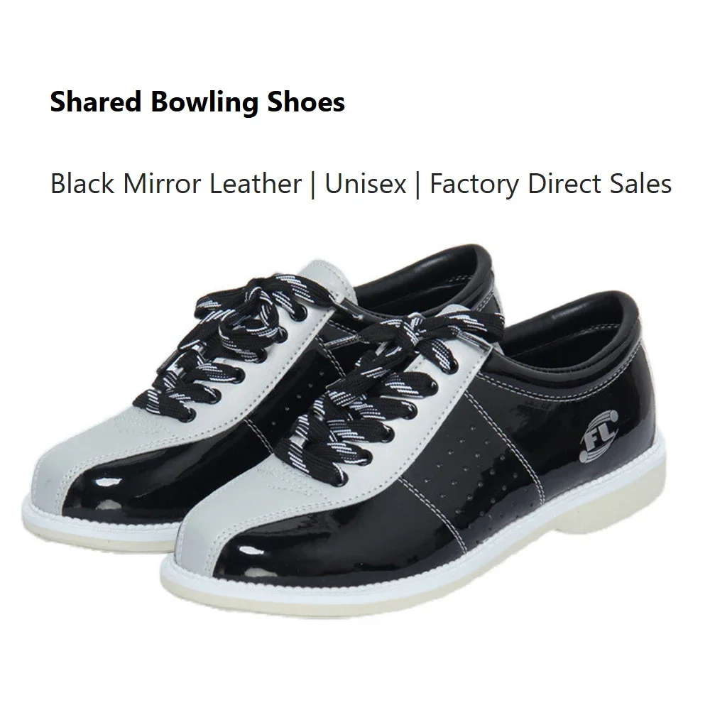 

Mens Bowling Shoes for Men & Women Non-Slip Rubber Sole, Breathable PU Leather Bowling Footwear with Vent Holes