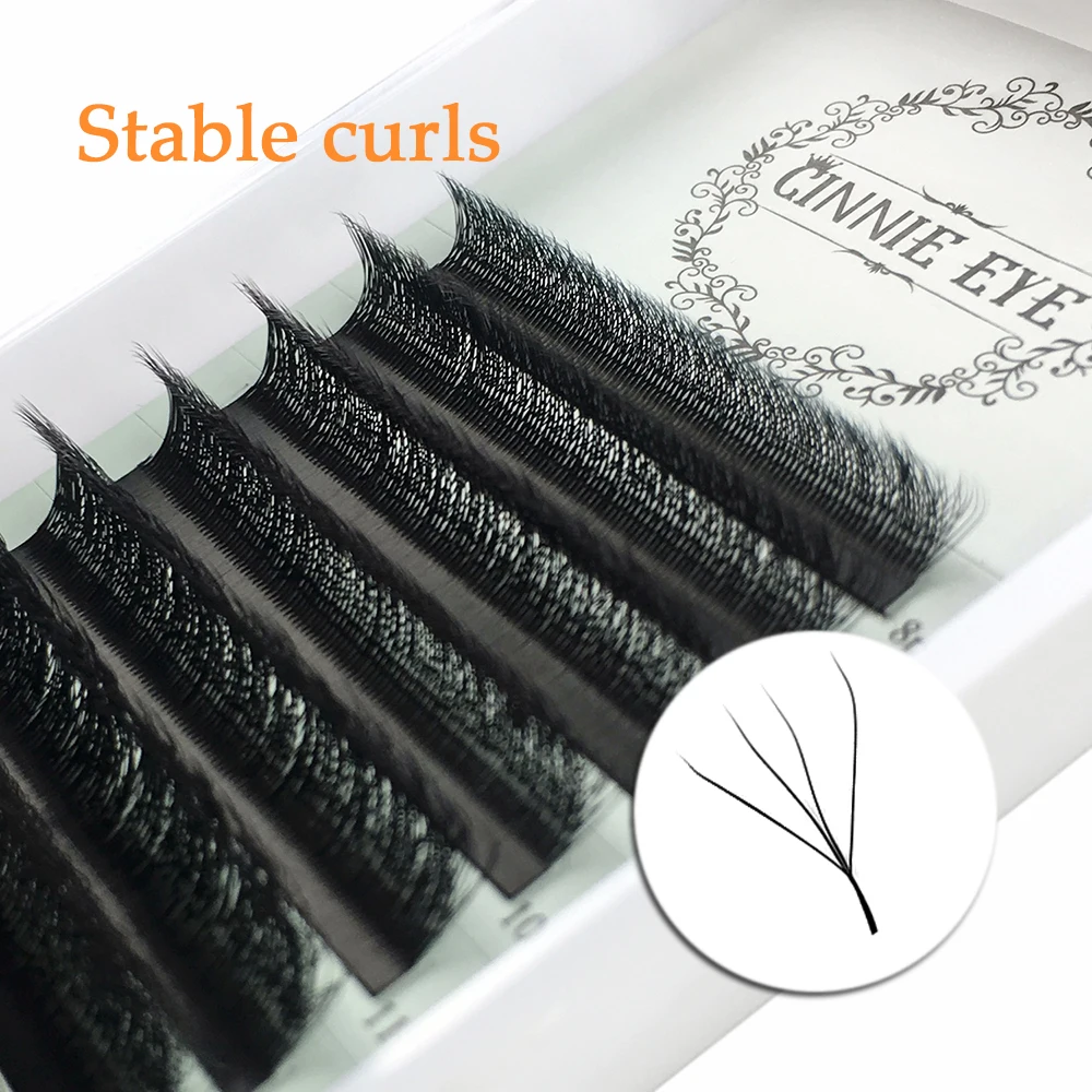 4D W Eyelashes Extensions Supplies W Clover Fans 5D Russia Volume False Lash Kit Fake Mink Lash Natural Individual Cluster Mix