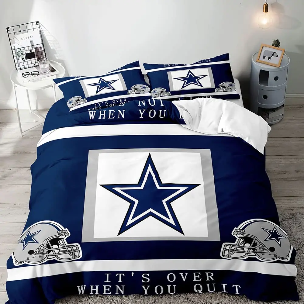 American Football Duvet Cover Set,Sports Bedding Set,Navy Blue Comforter Cover Set,Inspirational Gifts For Men Boyfriend Husband