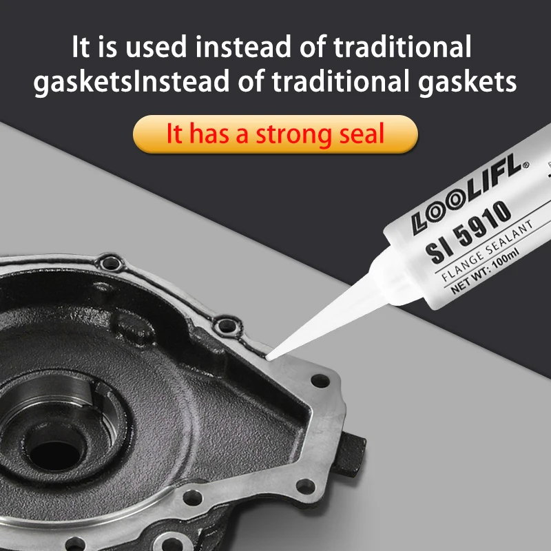 5910-100ML flange sealant, automobile maintenance, heat-resistant oil pan black sealant, silicone rubber.