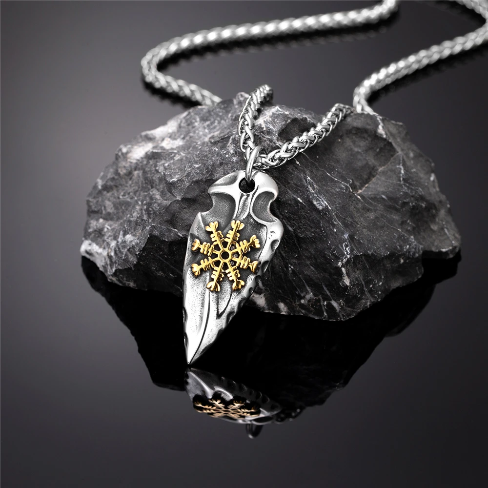 Nordische Runen Vegvisir Kompass-Halskette für Männer, verblasst nie, Edelstahl, Wikinger-Dreizack-Amulett-Anhänger, isländischer Vintage-Schmuck – Detail 14