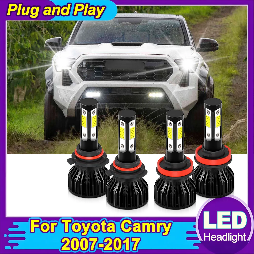 

Светодиодная фара 6000K белого цвета COB с чипами дальнего ближнего света, супер яркая фара для Toyota Camry 2007-2013 2014 2015 2016 2017, автомобильный свет