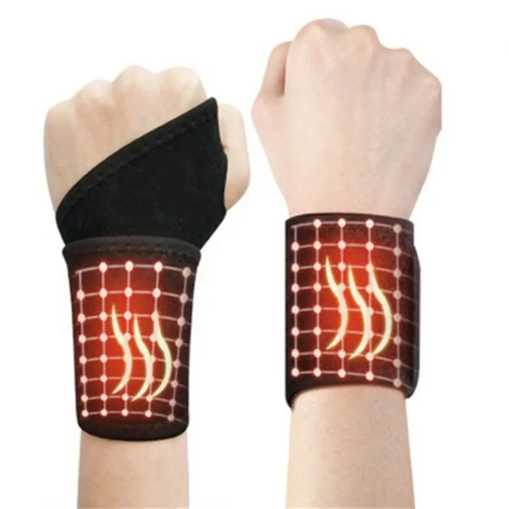 Hot 1Pair Tourmaline Self-Heating Wrist Brace Sports Protection Wrist Belt Far Infrared Magnetic Therapy Pads Braces Wrist Brace