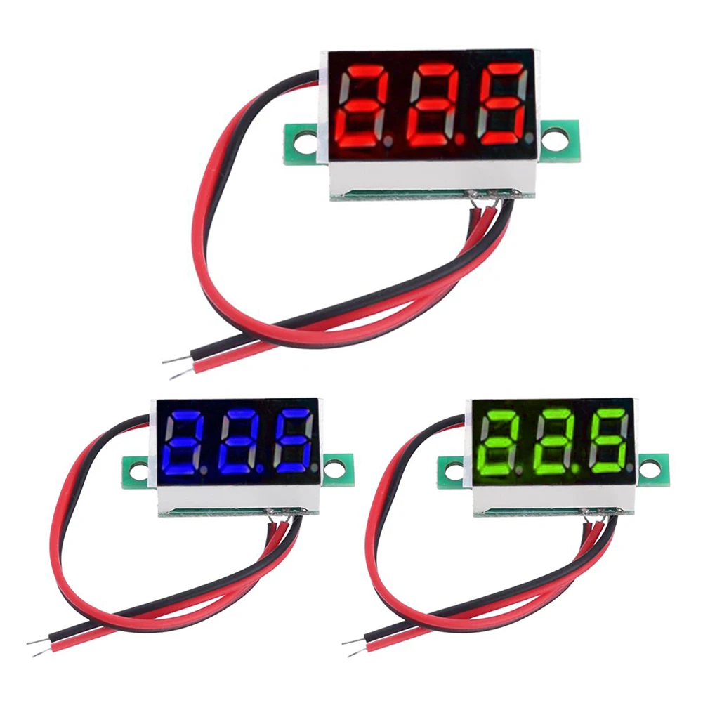 

0.36 Inch LED Digital Mini Voltmeter Blue/Red/Green LED Display DC 4.5V-30V Voltage Panel Meter Voltage Tester