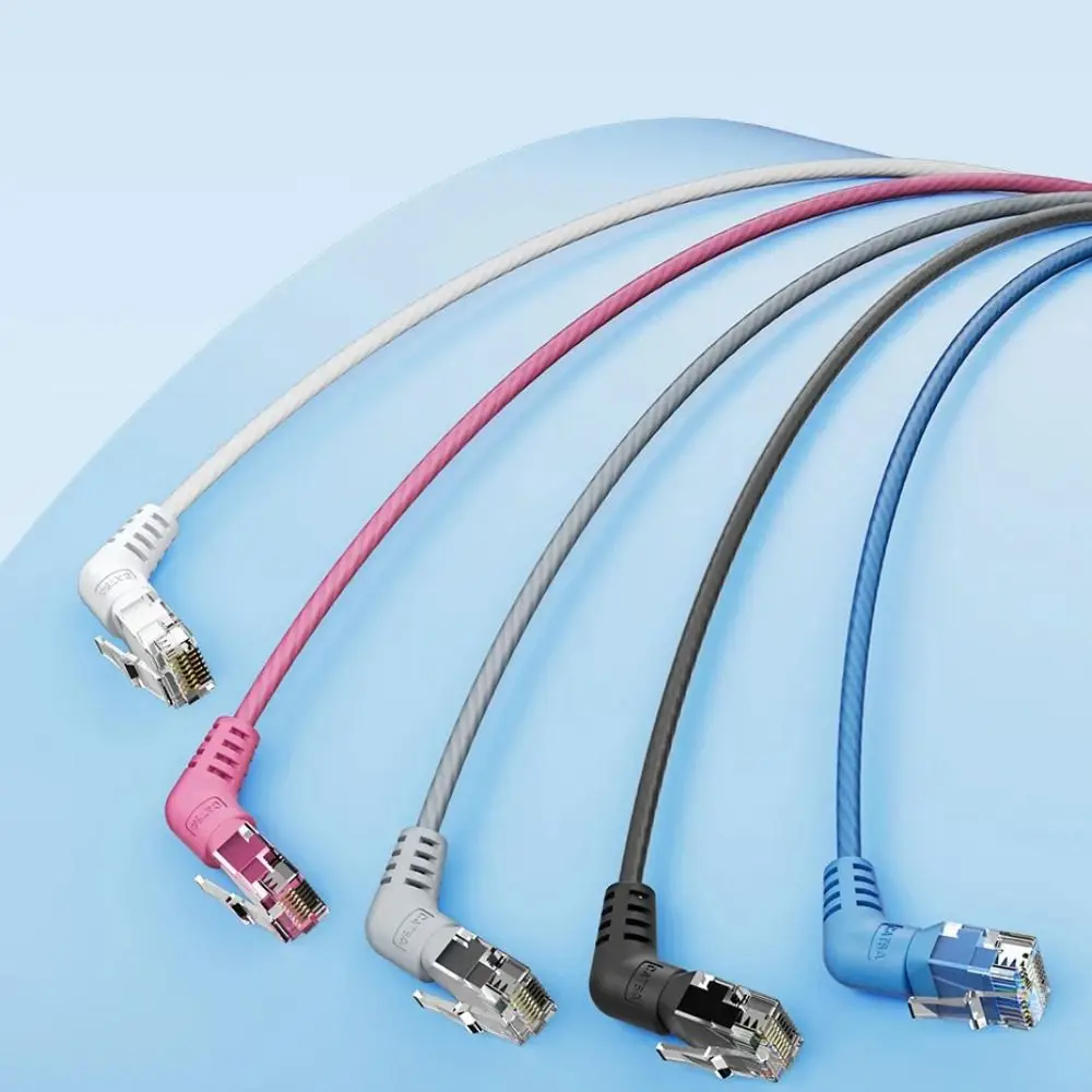 Double Elbow CAT6A Ethernet Cable Slim Cable 10Gbps Cat6A Ethernet Patch Cable Twisted Pair Cable RJ45 Cable Cat6 Internet Cable