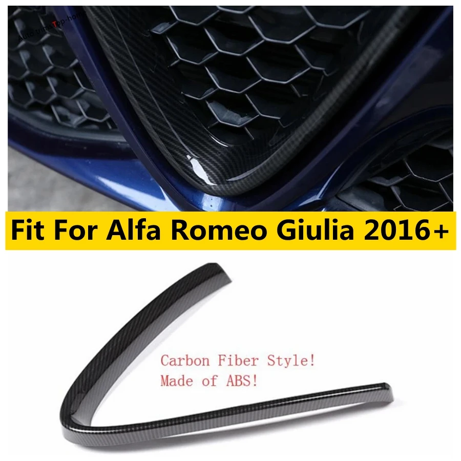 

Carbon Fiber Look Front Face Grille Grill Cover Trim Fit For Alfa Romeo Giulia 2016 - 2019 Exterior Accessories