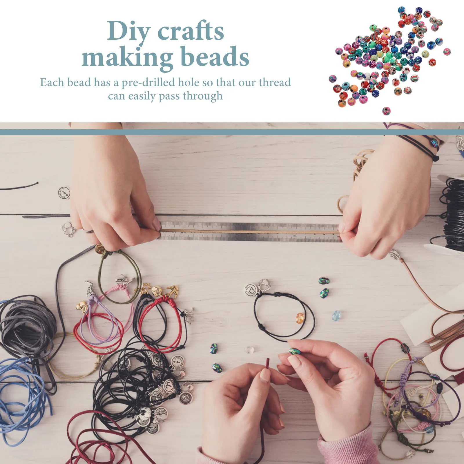 

100pcs Polymer Clay Beads DIY Crafts Making Loose Spacer Jewelry Bracelet Earrings Necklace Kids Creativity Gifts