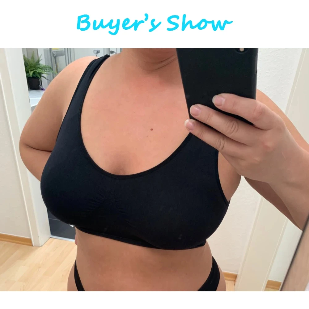 Sports Bra Push Up Wireless Plus Size Bras Double Layer Seamless Yoga Fitness Lingeries No Steel Ring Underwear Gym Running Bras image 3