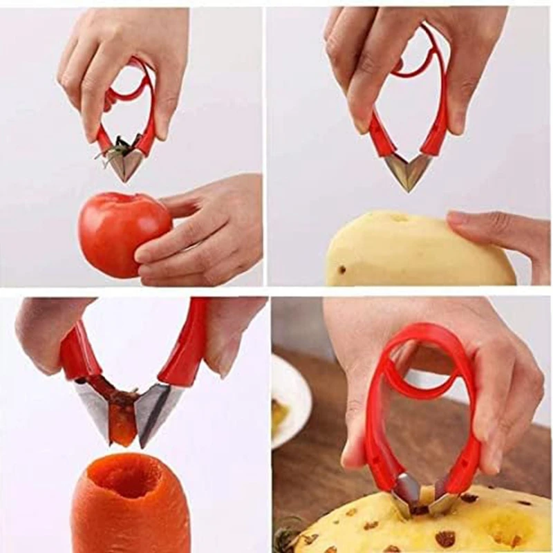 Fruit Corer Core Remover Strawberry Huller Stem Eyes Stalk Leaves Vegetable Tool For Kitchen Durable Easy Install