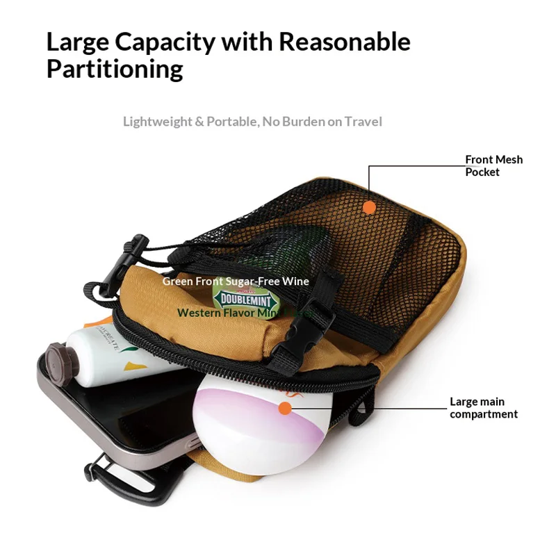 Water Bottle Holder Bag Phone Pocket and Quick-Adjust Strap Waterproof 420D Nylon for Cycling Hiking Camping Essentials