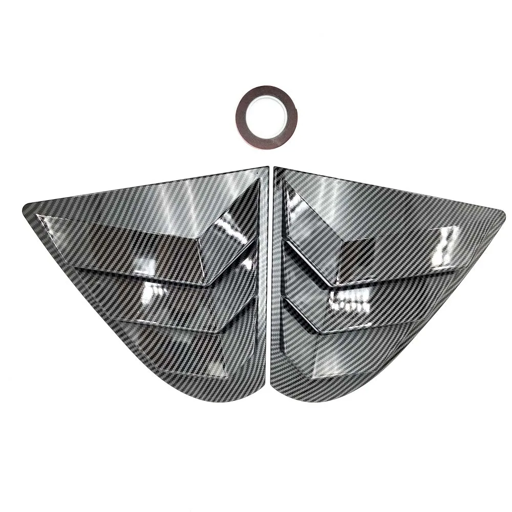 Carbon Fiber Look Quarter Window Louver Shutter Cover Side Vent For Mitsubishi Lancer EVO 2009-2016