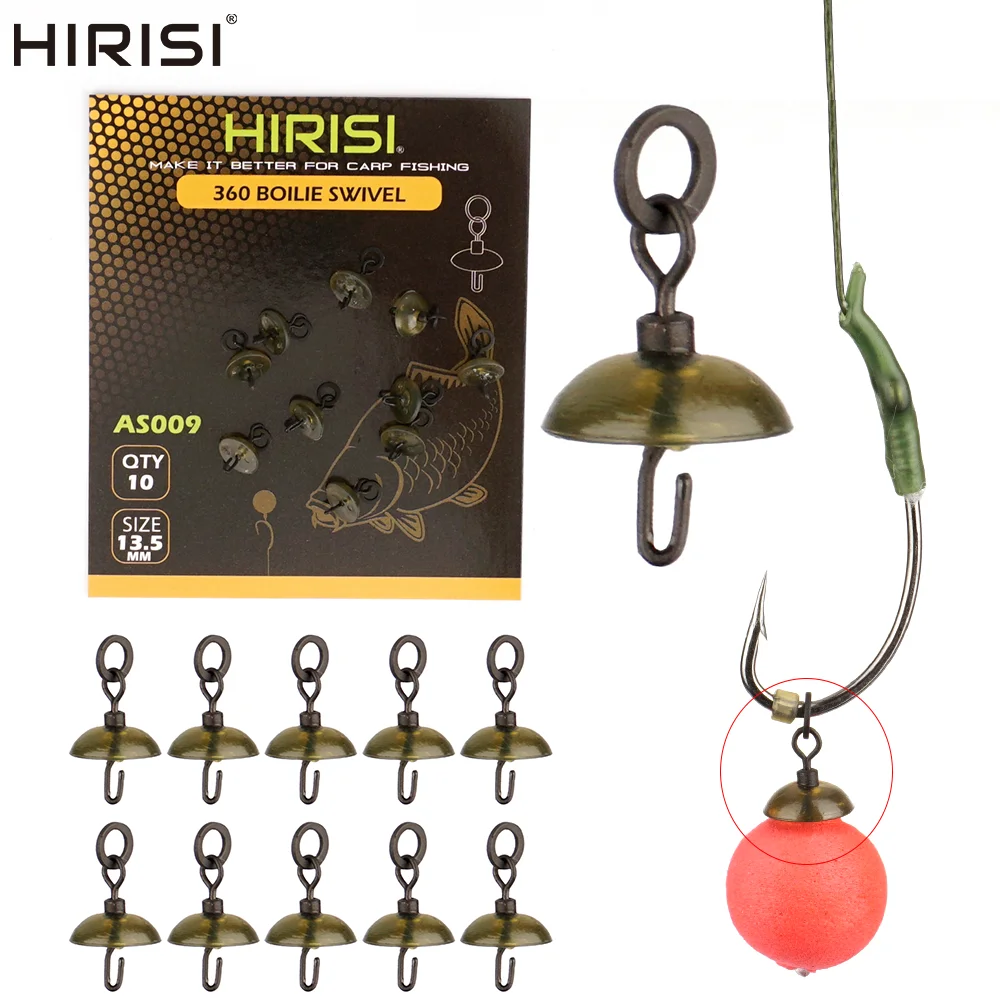 Hirisi 10/20pcs Carp Fishing Swivels Quick Change Stainless Steel for Carp Fishing Rig Fishing Accessories Terminal Tackle AS009