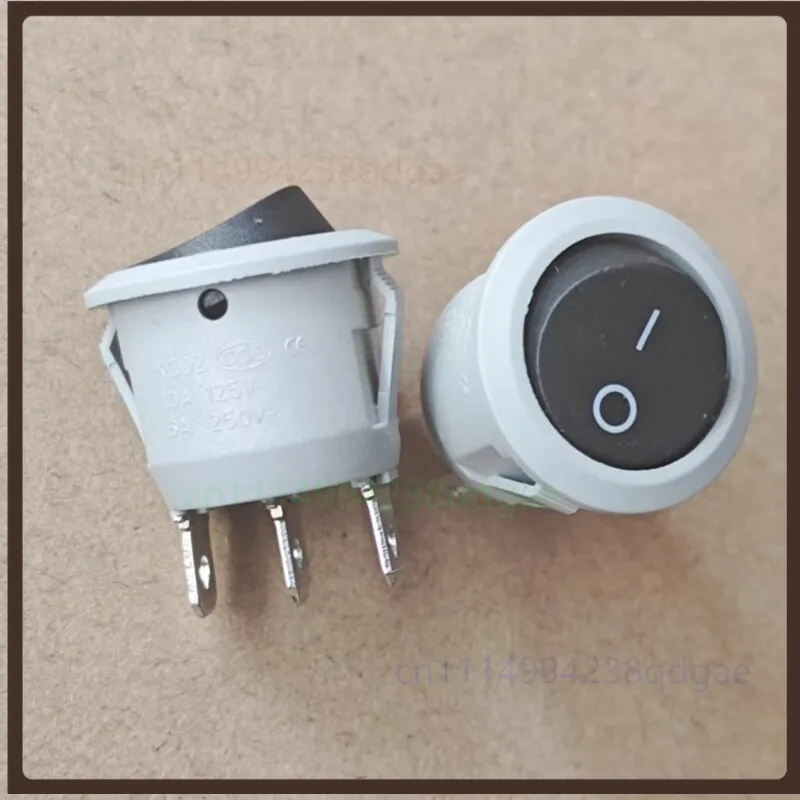 1PCS For KCD2 Round Rocker Switch 3Pin 2Position Black Cap 6A250V Power Toggle Switch 20MM Cutout