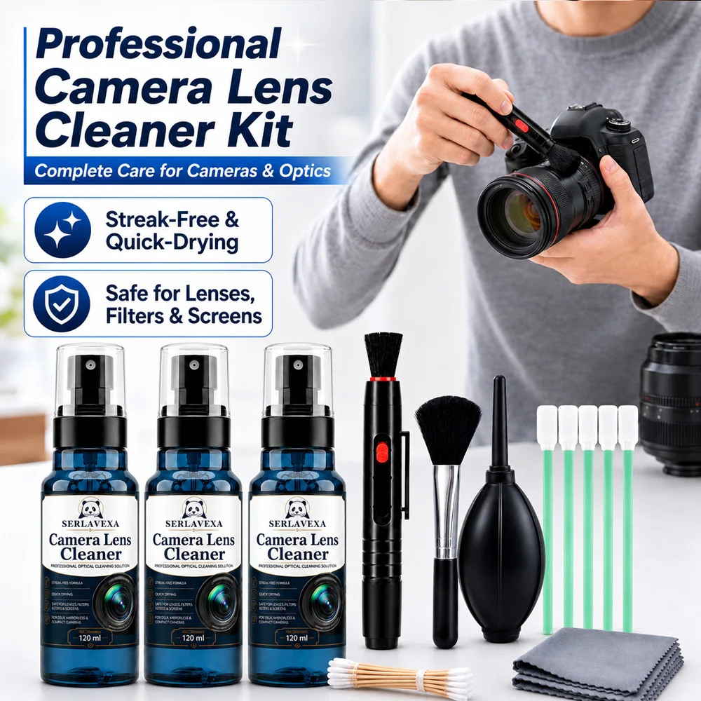 DSLR Camera Sensor Cleaning Kit Professional Optical Lens Cleaner 120ml Spray Blower Swabs for Mirrorless Camera Sony Canon