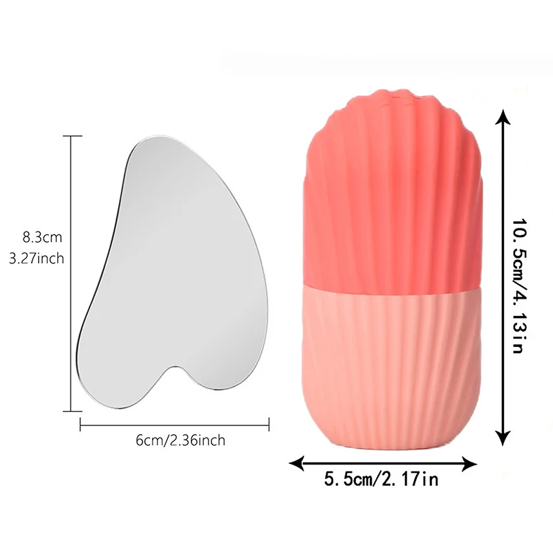 Stampo per rullo per il viso di ghiaccio in acciaio inossidabile Gua Sha Board Massaggiatore per il viso Rullo per massaggio per il viso Lifting del viso Strumenti per la cura della pelle di bellezza