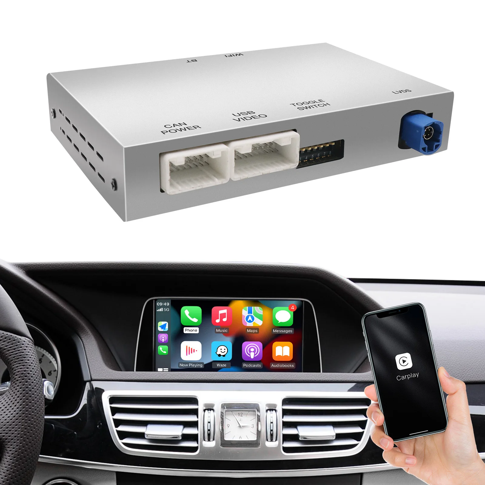 Autoabc Car Radio Player Wireless CarPlay Android Auto Compatible With Mercedes Benz Sprinter NTG4.0/4.5 Auto Electronics