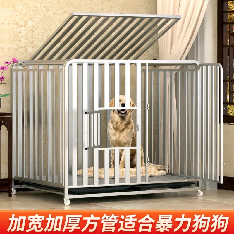 New dog cage Large, medium-sized dog outdoor with toilet separation Golden Retriever household pet dog cage house