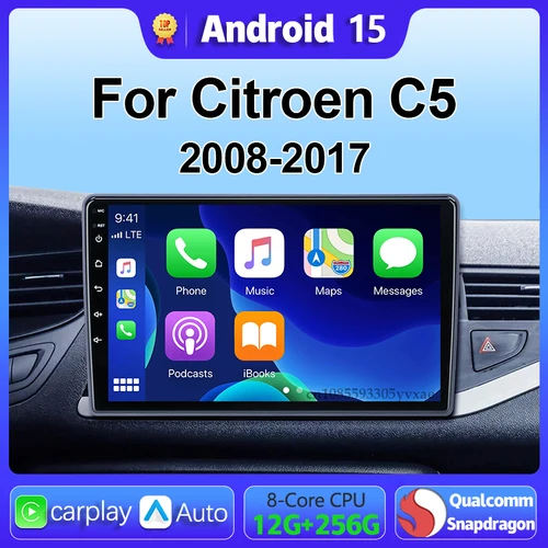 Android 15 Carplay Car Radio Multimedia For Citroen C5 2008 2009 2010 -2017 navigation video DVD Autoradio Stereo 2din Head Unit