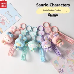 MINISO Yuji Dog Kurome Rabbit Rabbit Flocking Pendant Cute Keychain Pendant Delicate flocking Silicone Lanyard Comfortable