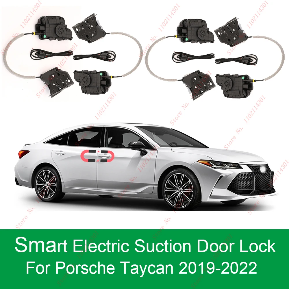 Smart Auto Electric Suction Door Lock for Porsche Taycan 2019-2022 Automatic Soft Close Super Silence Car Vehicle Door