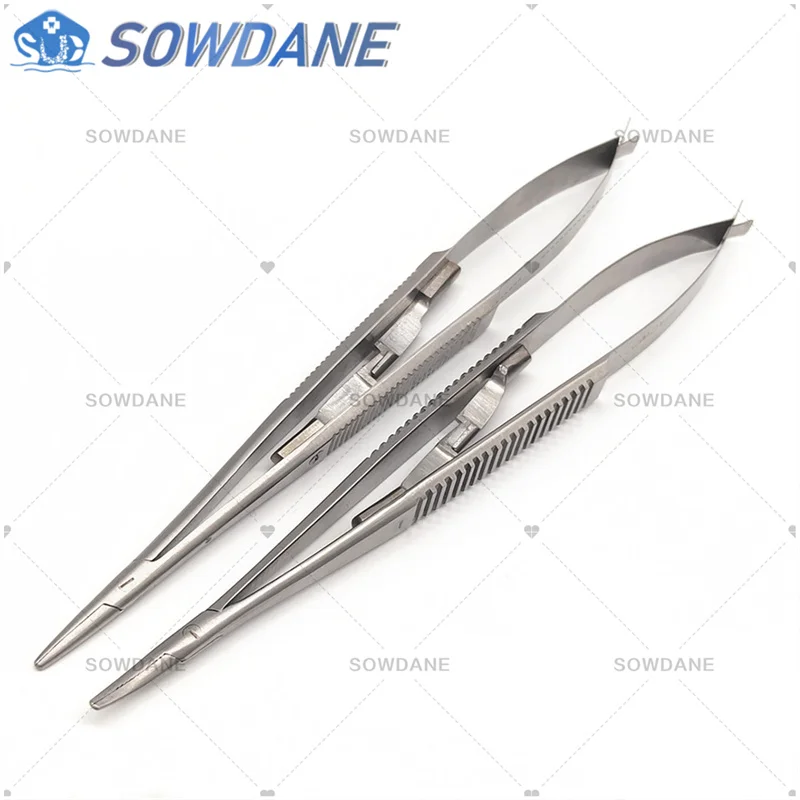 1pc Dental Orthodontic Surgical Ligature Forming Tweezer Castroviejo Needle Holder Fine Beak Handle with lock Dentist Instrument