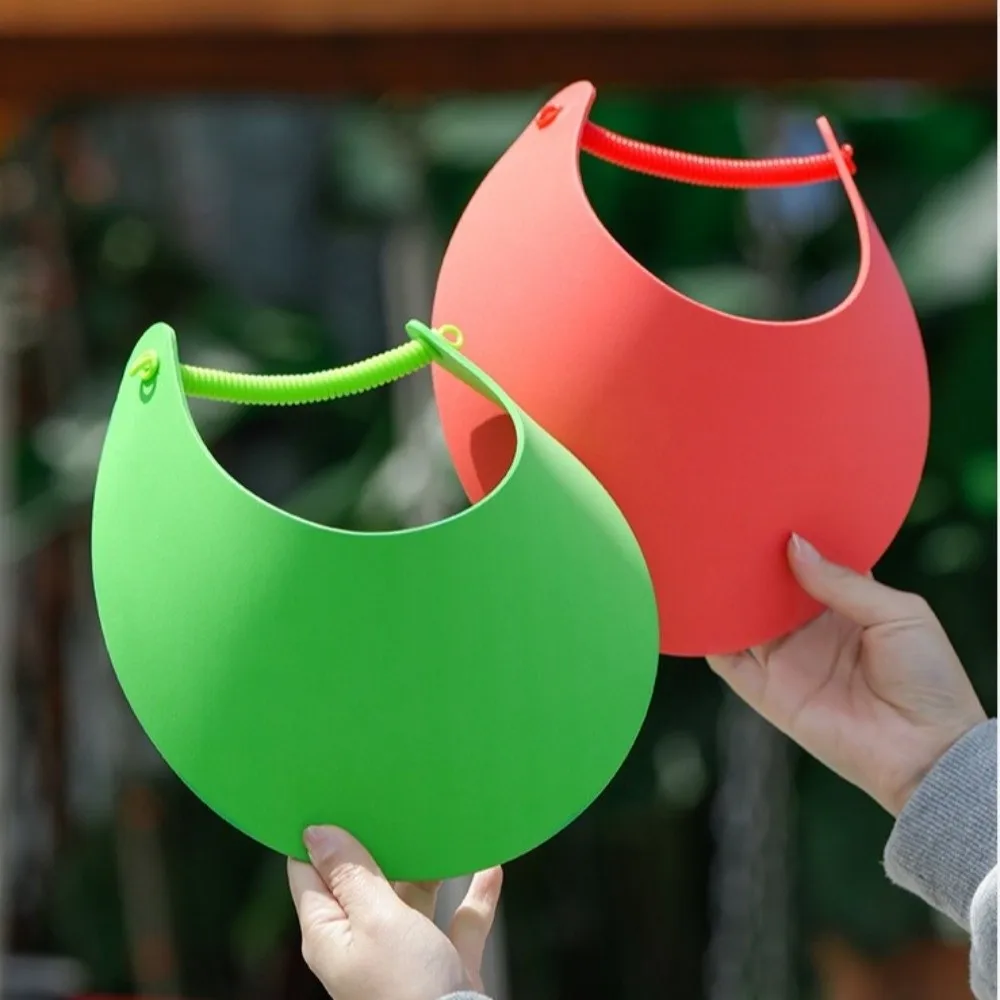 Portable EVA Outdoor Visor Hat Oversized Head Solid Color Sun Protection Hat Ultralight Folding Arc Shape Sun Hat