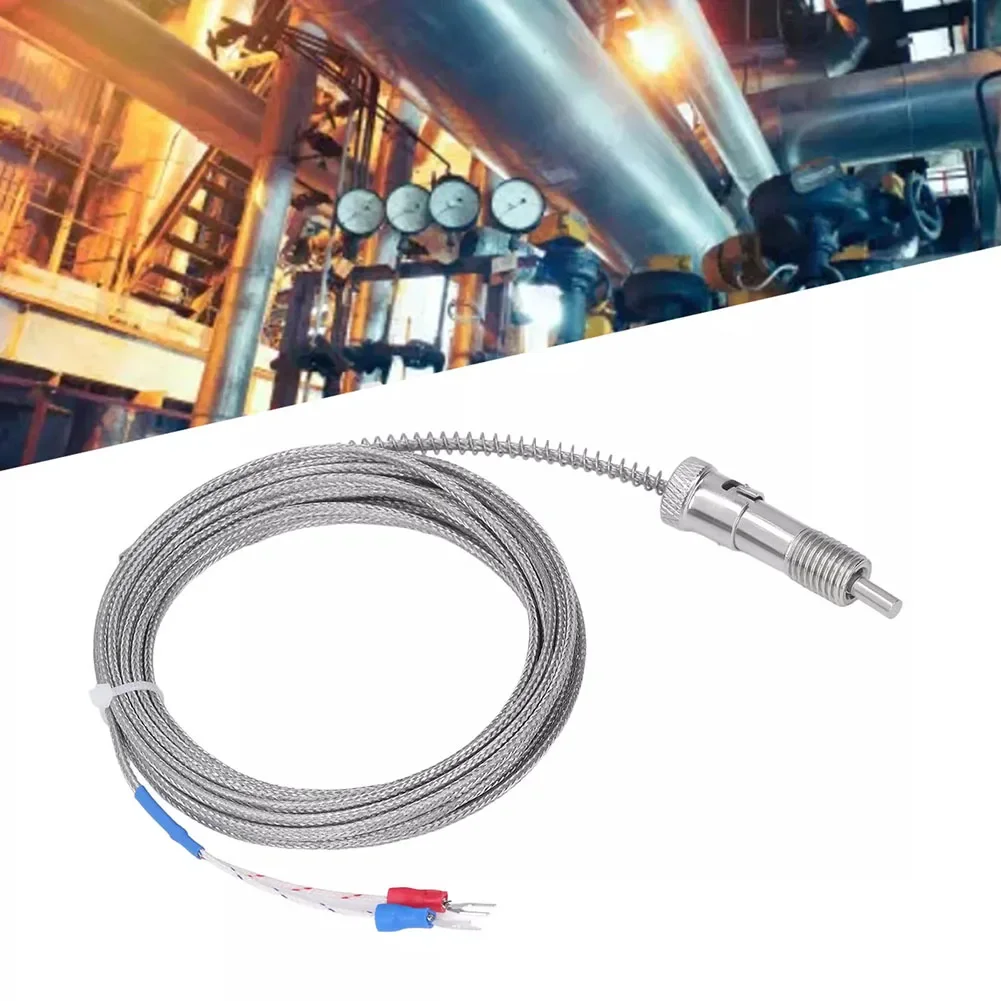 K Type Thermocouple Compression Spring Temperature Sensor Probe for M12 with 0 to 400 Degree Measurement Range