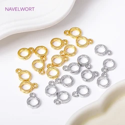 18K Gold Plated Brass Spacer Beads Round Shape Pendant With Loop Hanger Connector For DIY Jewelry Making Supplies Wholesale