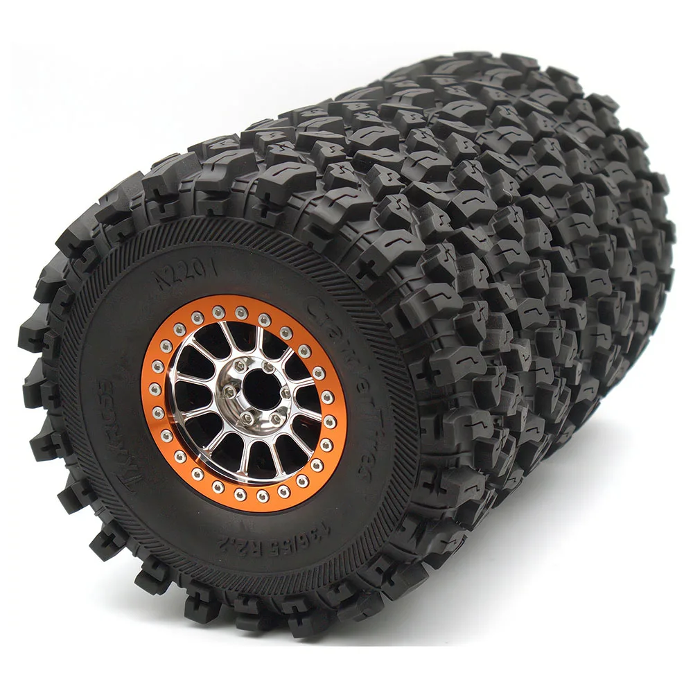 TxxRcss 348g Weighted RC 2.2 Beadlock Wheels & Tire Set (4-Piece) Upgrades Accessories Rims for 1/10 SCX10 Wheels TRX4RC4WD and