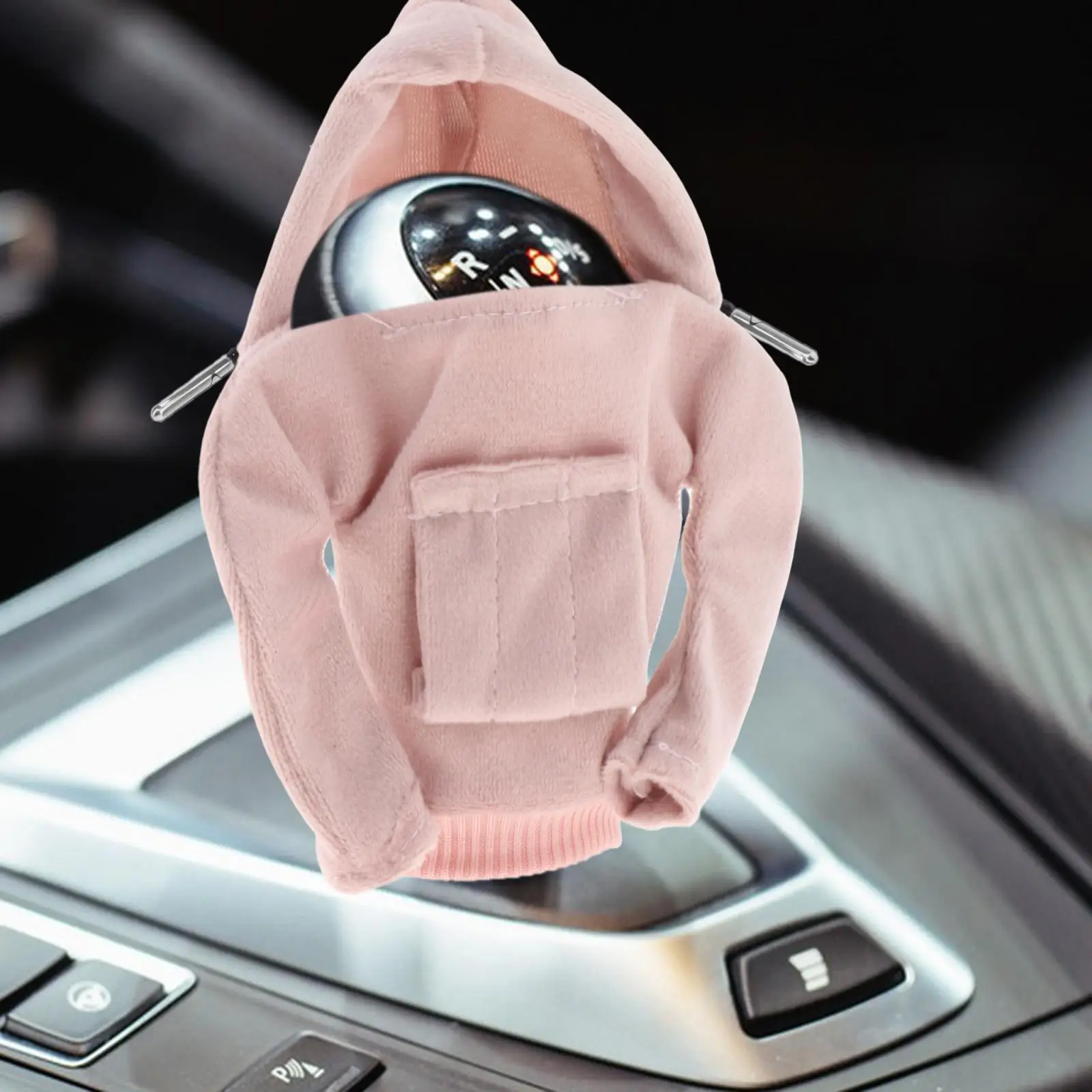 

2xAutomotive Gear Knob Cover Funny Hoodie Cool Shifter Knob Hoodie Cover Pink