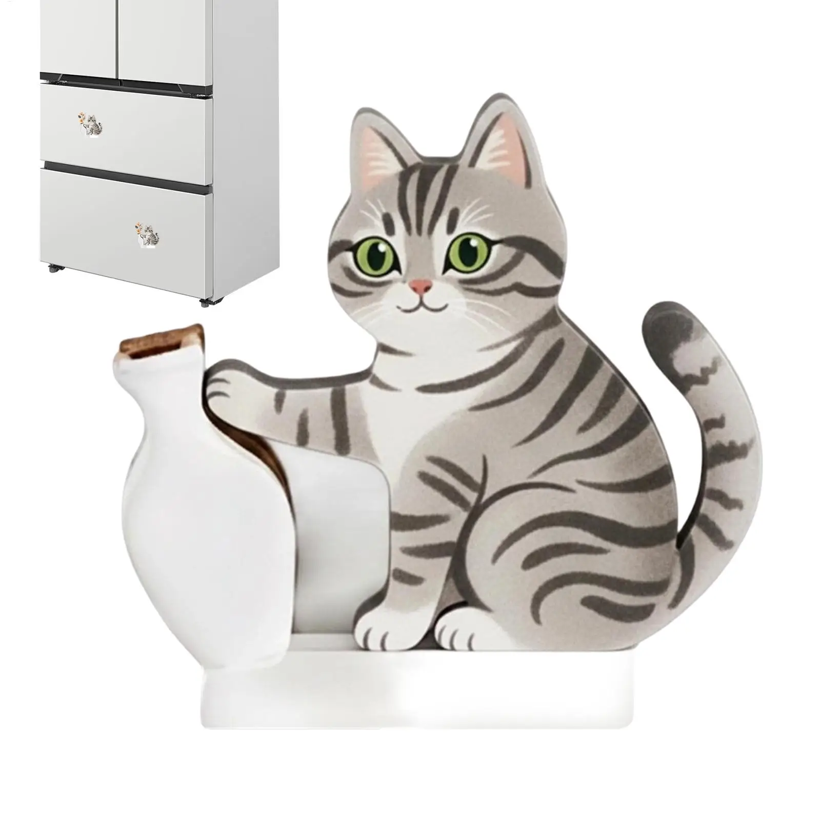 Cat Whiskers Jar Cute Magnetic Refrigerator Wall Decor Cat Whiskers Keepsake Magnet for Whiteboard Notes Home Kitchen Cabinets