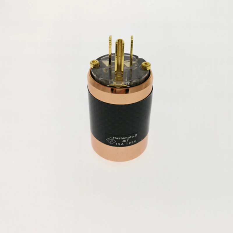 

P-004 1 Set Top Class Hashimoto Power Plug Thick Meat Gold Technology Rose Gold Carbon Fiber Shell Sound Emotion Magnificent