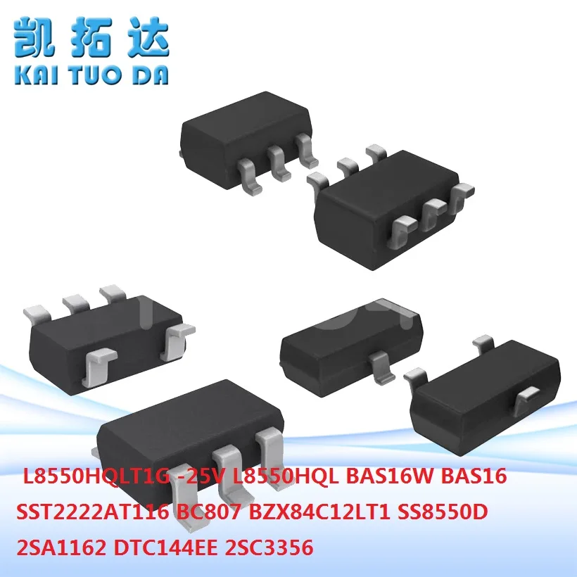 YSTB sot-23 100PCS L8550HQL BAS16W BAS16 SST2222AT116 BC807 BZX84C12LT1 SS8550D 2SA1162 DTC144EE 2SC3356 L8550HQLT1G-25V