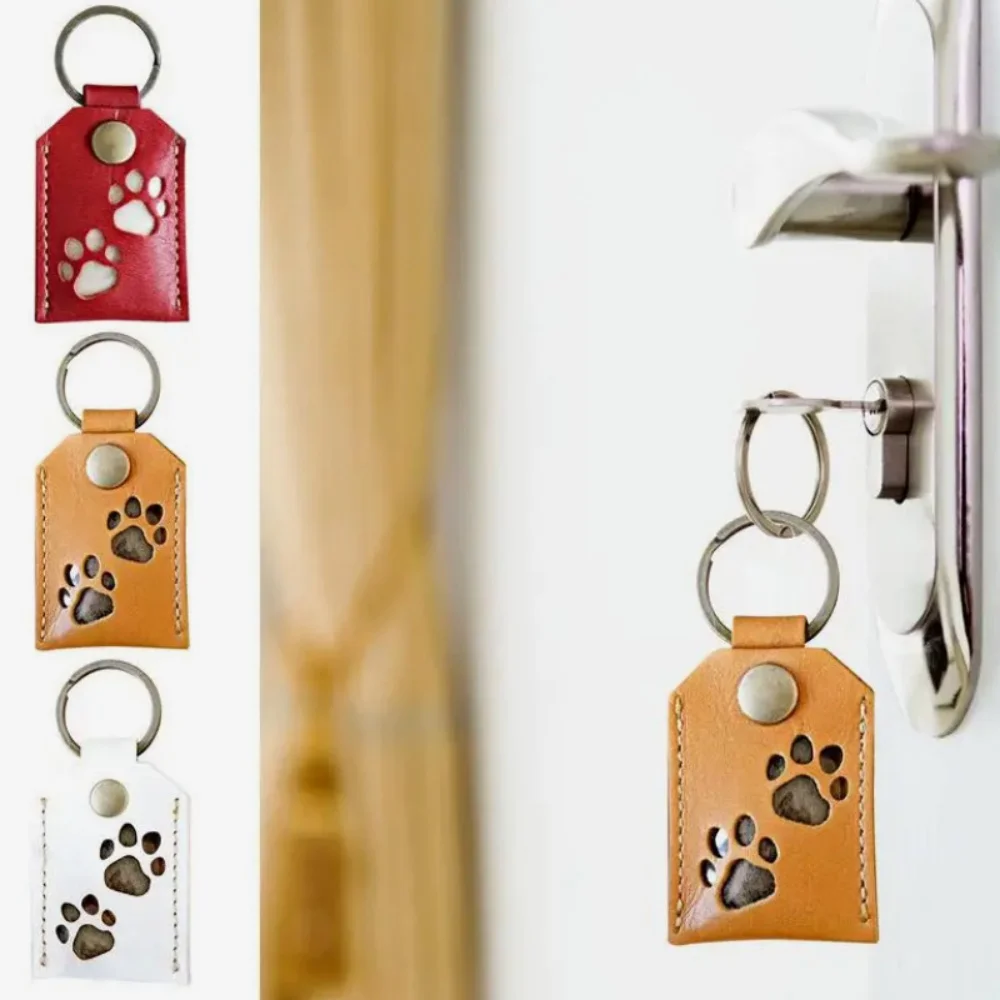 حقيبة تخزين شعر الحيوانات الأليفة المحمولة قلادة مفتاح سلسلة القط الكلب الفراء الحاويات شفافة تذكارية كيرينغ لمحفظة تذكارية عاطفية #5