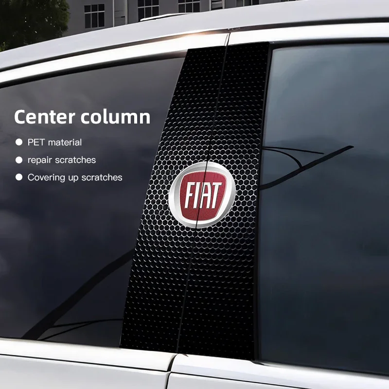Pegatina de Pilar central con emblema de coche, pegatinas decorativas para puerta de coche, para FIAT 500 Ducato Panda Grande Punto Tipo Abarth Pulse Strada