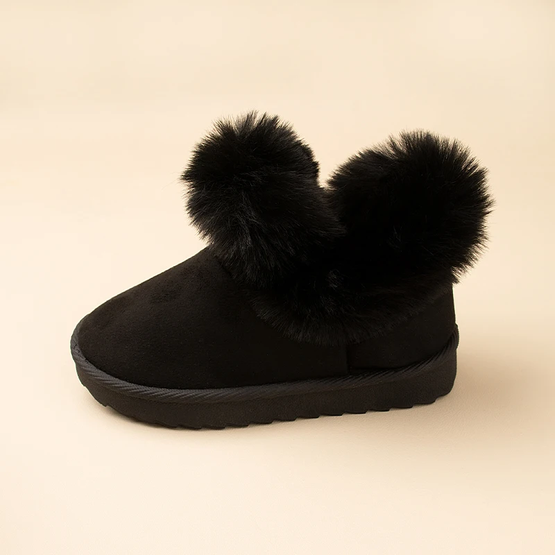 

Зимние зимние сапоги для девочек, модные повседневные ботинки из искусственного меха на плоской подошве, сохраняющие тепло, модные повседневные ботинки из овчины для детей