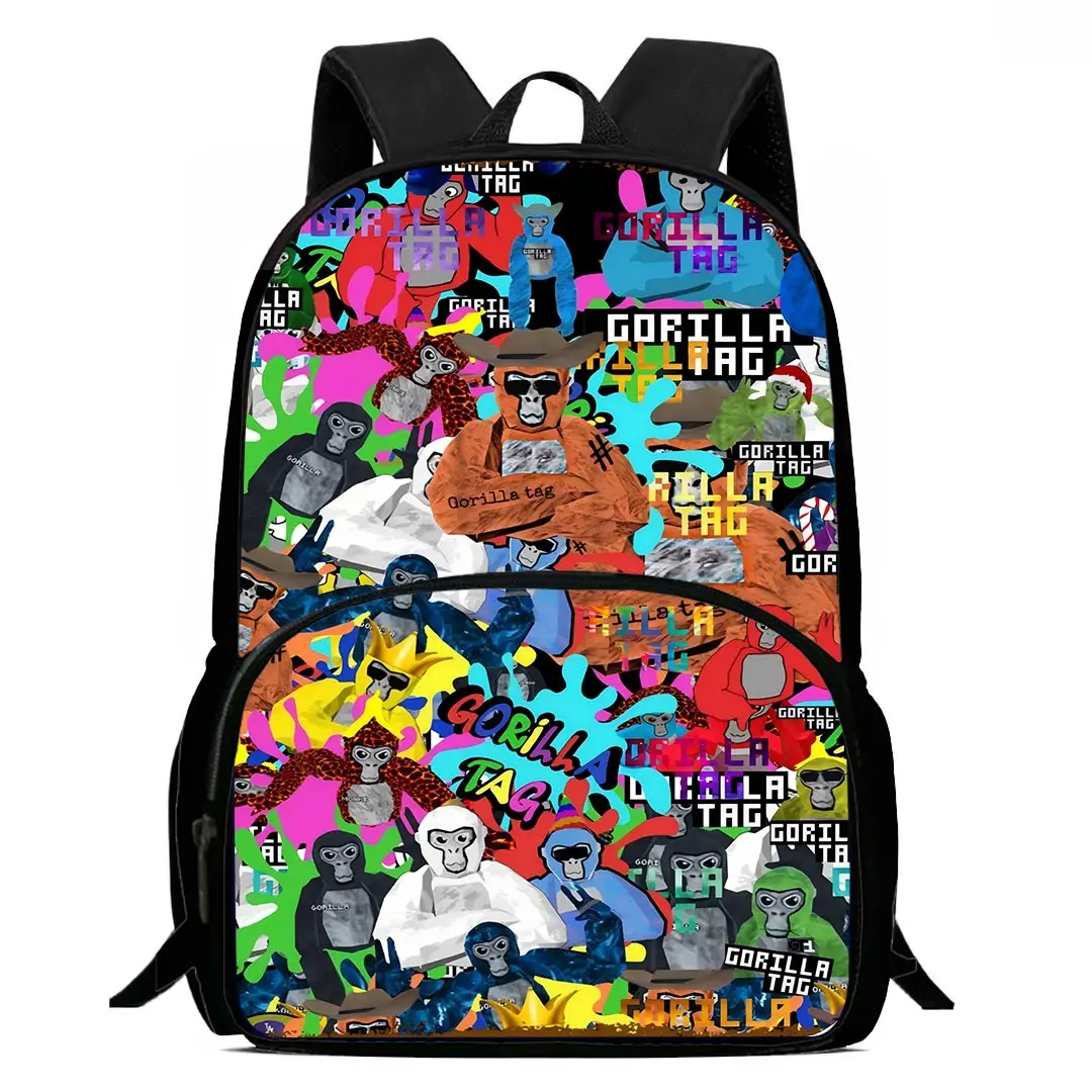 Novelty Gorilla tag KidS BackpackS BoyS Girls Student Birthday Gift Child School Bags Large Capacity Camping Durable Rucksack