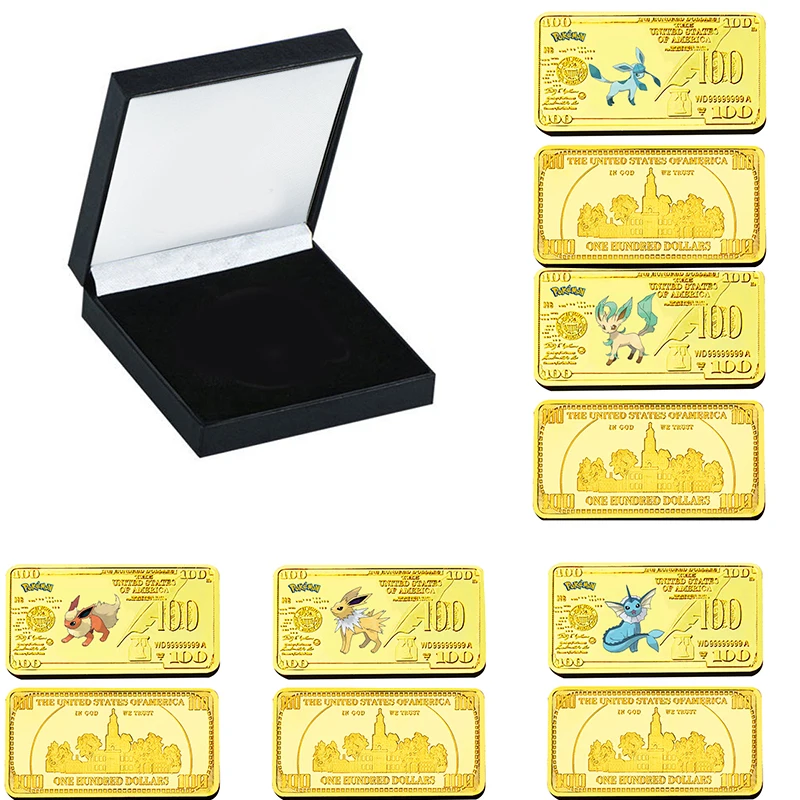 

Pokemon Eeveelution Vaporeon Flareon Европейский и американский детский подарок Памятная квадратная монета Аниме Металлический значок для рукоделия
