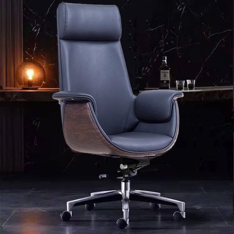 Ccomfortable Swivel Office Chair Vintage Leather Massage Executive Extension Work Chair Hairdressing Floor Silla Gamer Furniture