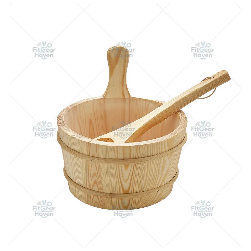 Manufacturers wholesale supply sauna room special camphor pine barrel wooden spoon hourglass thermometer four-piece set