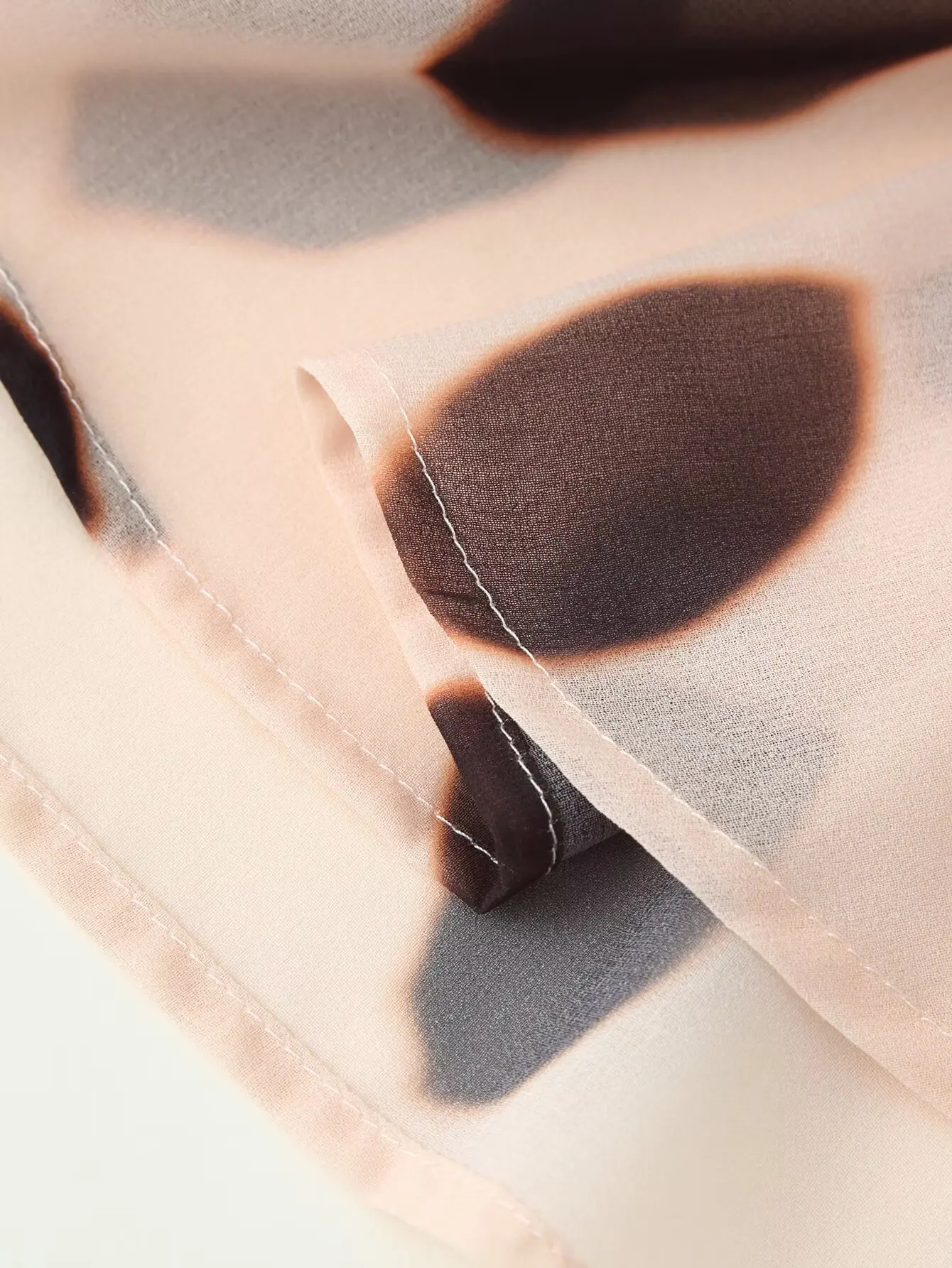 KLKXMYT Modisches Kleid im Leopardenmuster aus transparentem Chiffon im Hemdstil für Damen, lässig, mit Revers, schick, für den Urlaub, Minikleider, abnehmbarer Schal – Detail 12