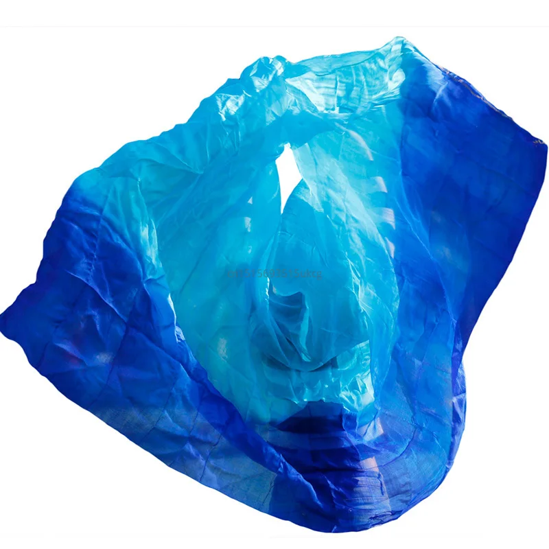 100% الحرير الرقص الشرقي الحجاب الرقص وشاح شال حريري الأزرق الملكي + الفيروز الرقص الشرقي ممارسة الأداء الحرير الحجاب 250/270*114 سم #6