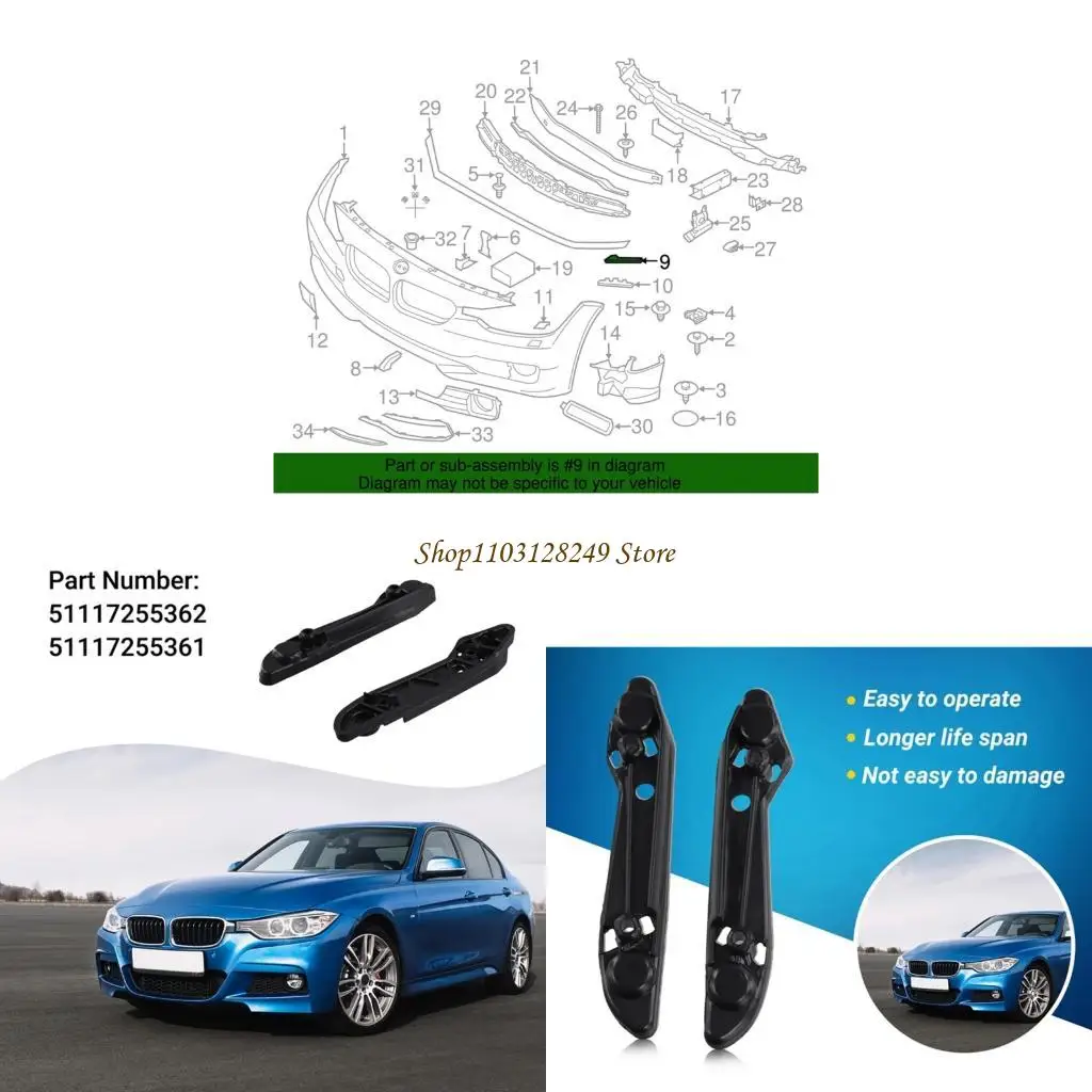 

N5KD Пара автомобильных зажимов выравнивания переднего бампера аксессуара для F30 F31 F35