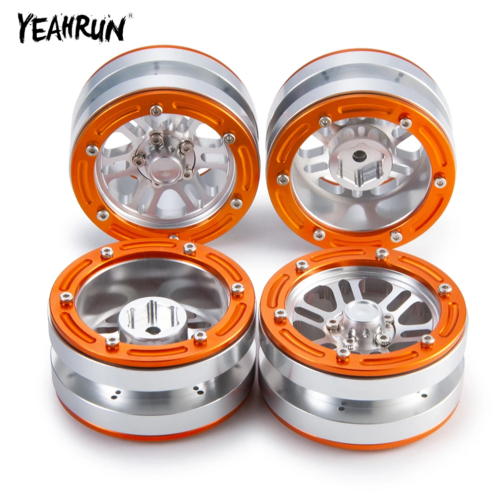 YEAHRUN-Moyeux de Jantes Beadlock en Alliage d'Aluminium de 1.9 Pouces, pour 1/10 Axial SCX10 90046 D90 Tamiya CC01 TRX-4 RC inoler Pièces de Voiture