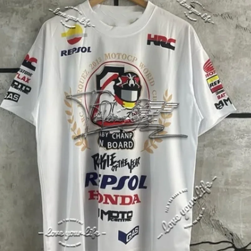 

Men's Tops Motorcycle Racing Moto Gp Racing Suit Riding Short Sleeved Tee Size 93 Marquis Championship Commemorative T-shirts