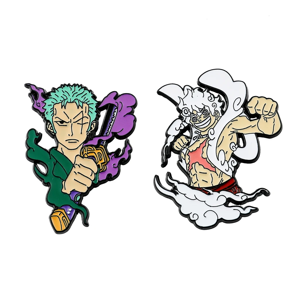 One Piece Roronoa Zoro Briefcase Badges Hard Enamel Pin Men Lapel Pins for Backpack Brooch for Clothes Accessories Gifts