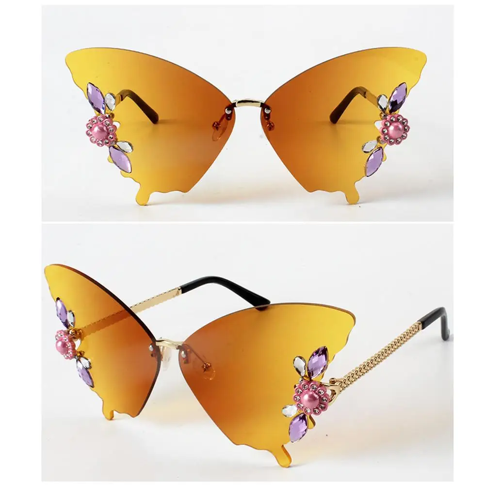 

UV400 Уличная одежда Оттенки очков Очки с бриллиантами Солнцезащитные очки с кристаллами Солнцезащитные очки без оправы