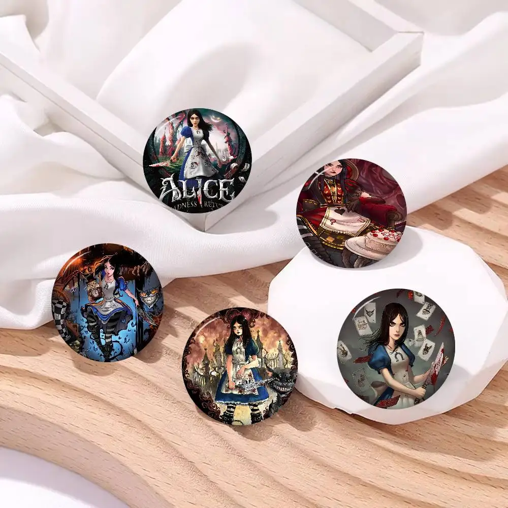 Game Alice Madness Returns Anime Brooches Cute Cartoon Badge Jacket Jeans Lapel Pin Gift Accessorie